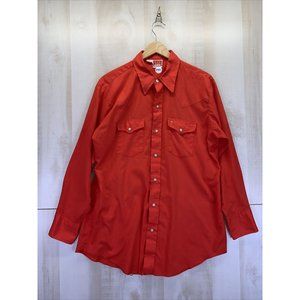 Vintage Ely Plains Mens Pearl Snap Western Style Button Up Size 16.5/33